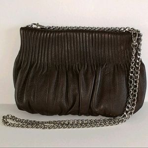 Bodhi dark brown leather clutch chain shoulder bag